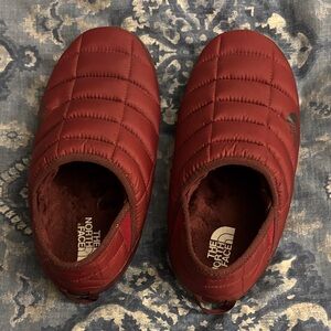 The North Face Burgundy Quilted Slippers
